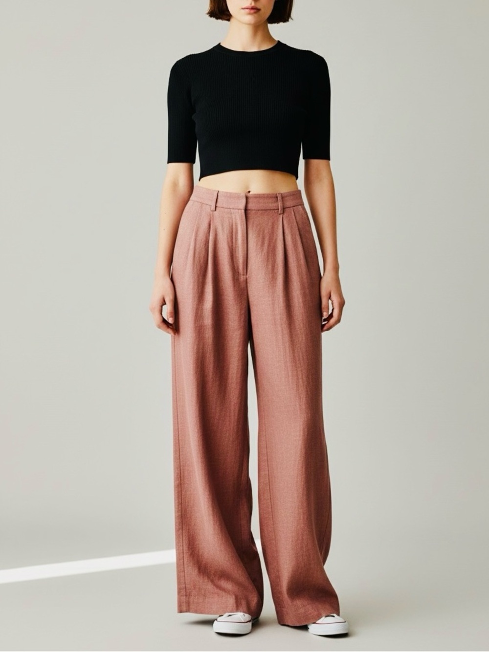 Wilfred The Effortless Linen Pant Terracotta Red Brown Wide Leg High Waist 2